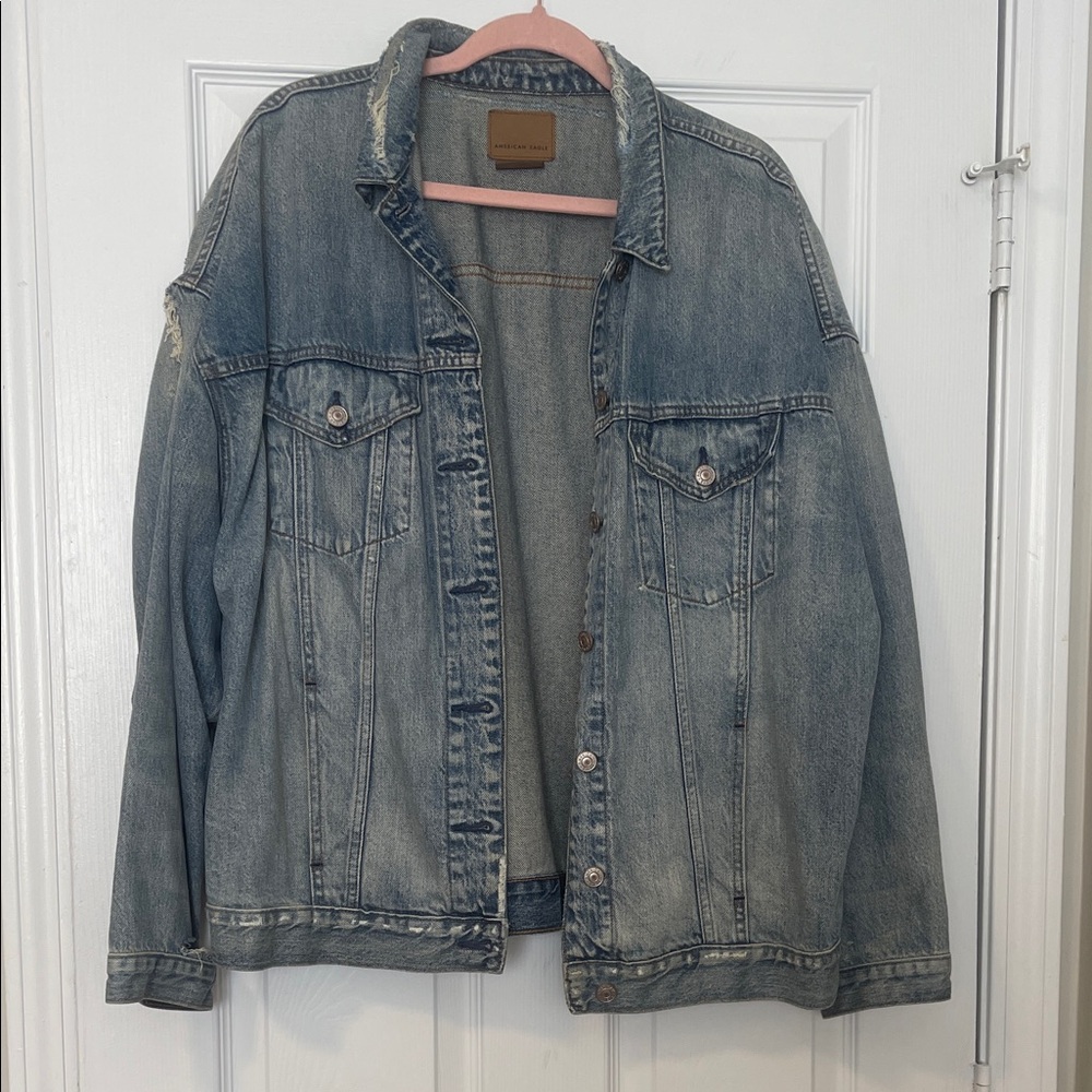 American Eagle Outfitters Light Blue Washed Denim Jacket